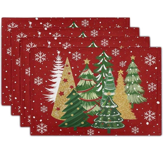 Set de 4 Manteles de Mesa Navideños Individuales
