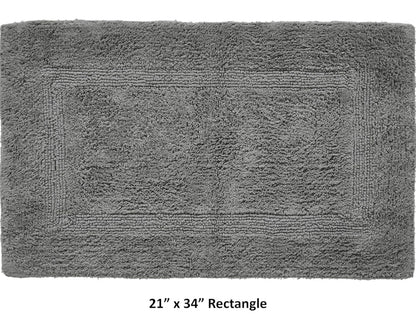 Better Trends Luxury Bath Rug, 100% Cotton 21" x 34" Bath Room Mat Extra Soft Tufted Water Absorbent & Reversible Machine Washable, 1 Alfombra de Baño Gris
