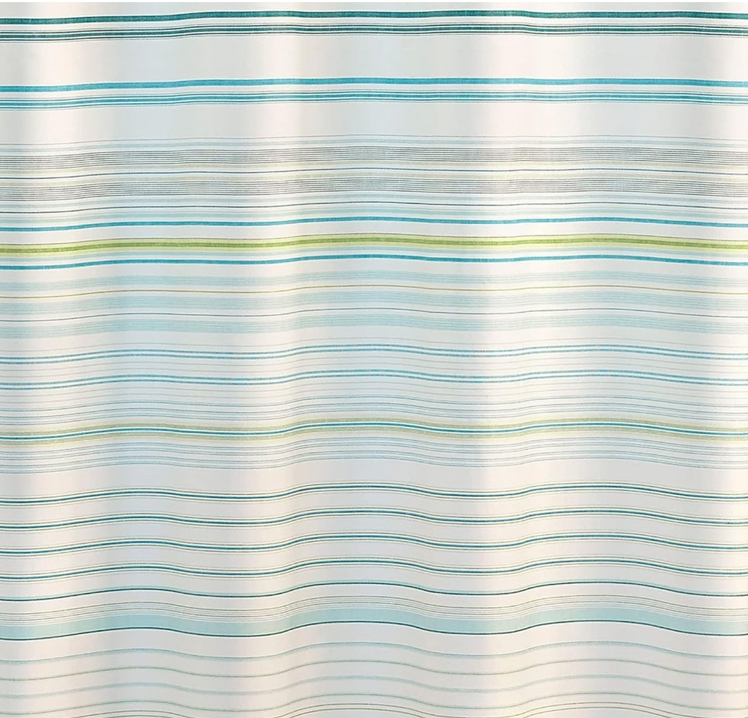 Tommy Bahama - Fabric Shower Curtain, Stylish Striped Bathroom Decor, Hook Holes Top (La Scala Breezer Green, 72" x 72"), 1 Cortina de Baño