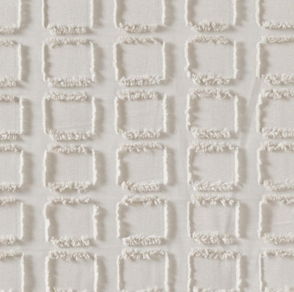 Madison Park Metro Bathroom Shower, Textured Woven Clipped Design Modern Mid-Century Privacy Bath Fabric Curtains, 72"x72" Sand (Color Arena), 1 Cortina de Baño