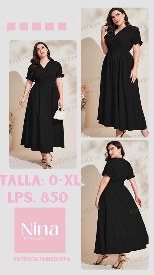 Vestido Negro de mangas cortas