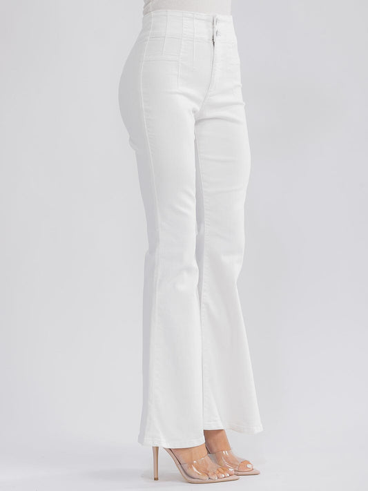 Pantalon Jean Blanco Acampanado