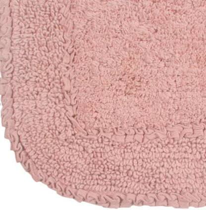 Home Weavers - Radiant Collection Cotton Ruffle Pattern Tufted Bath Rug - 1 alfombra rosada