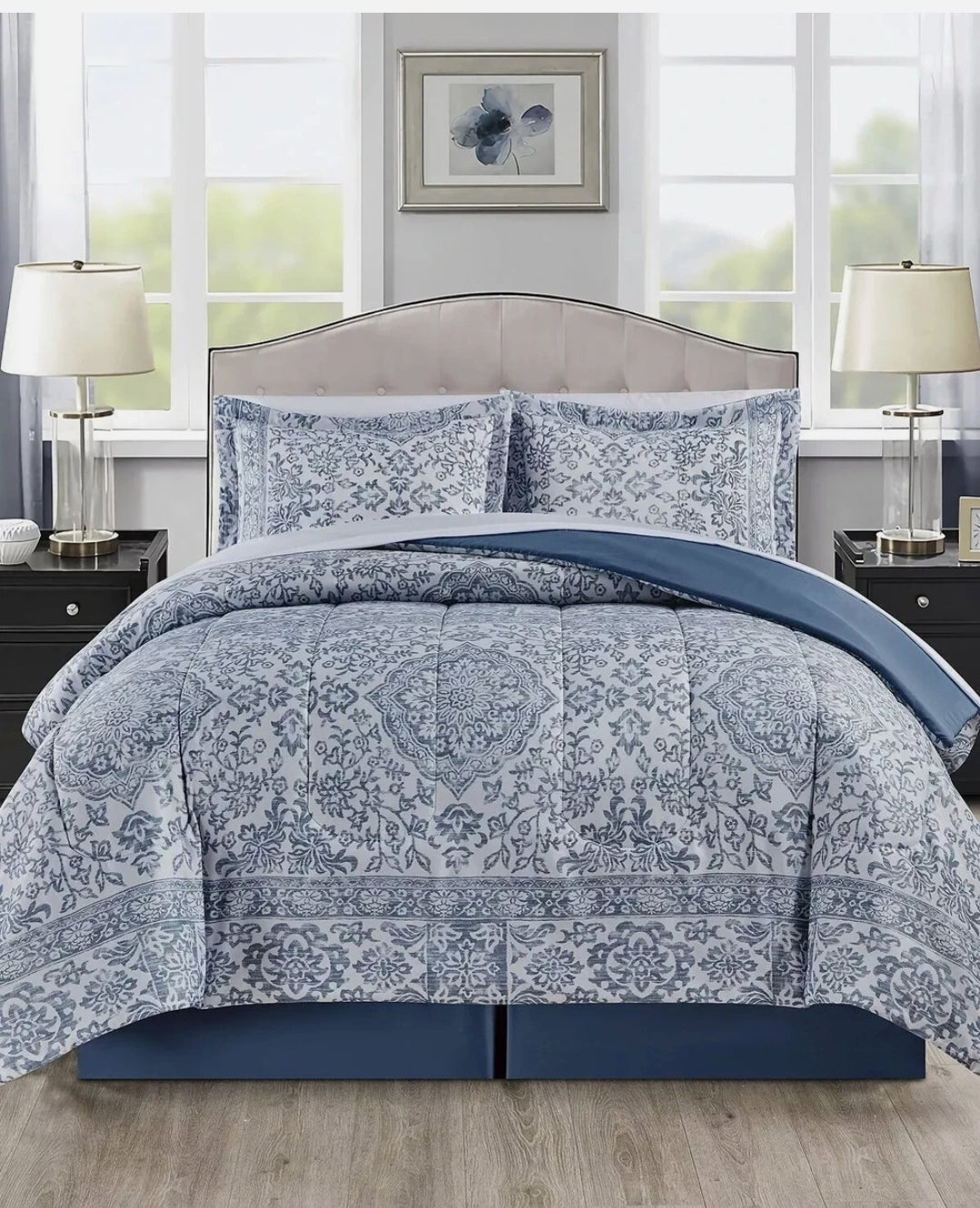 Fairfield Square, Comforter Set Blue, 8 piezas, Cal King, Azul
