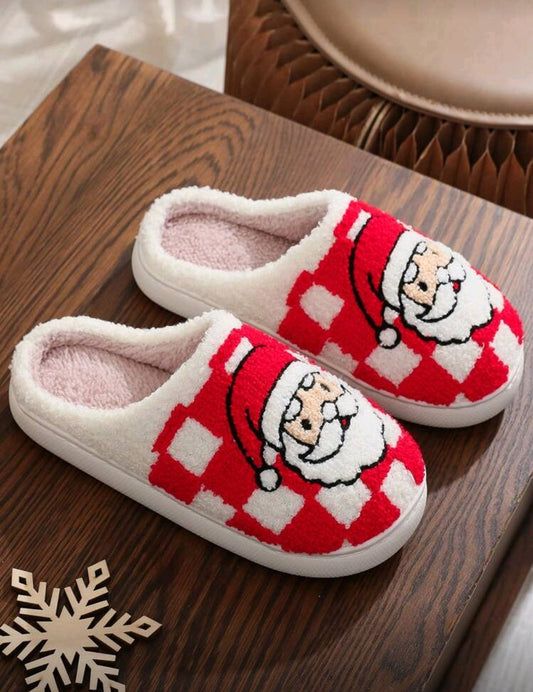 Pantufas Blancas y Rojas de Santa Claus