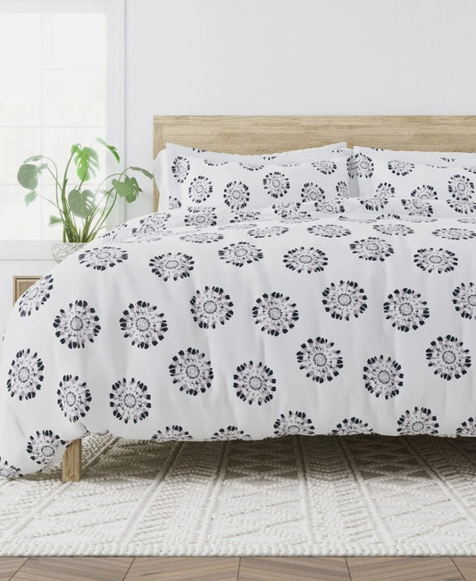 Kaycie Gray NAVY IRIS Star Tie Duvet Cover Set, 2 Piezas, Twin